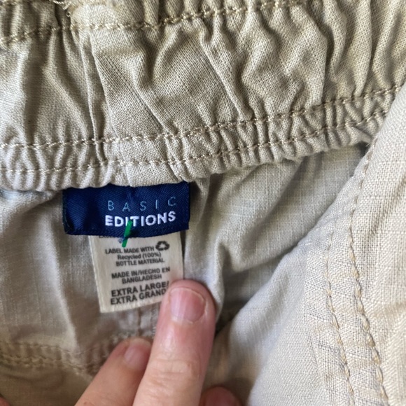 Basic Editions Size XL Ecru Capris With Floral/Leaf Embroidering EUC - Picture 6 of 7